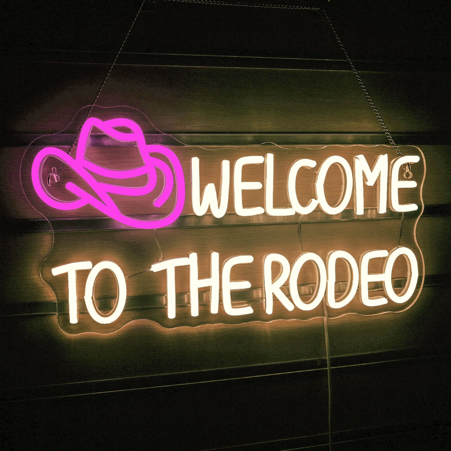 Welcome To The Rodeo Neon Sign Cowboy Wall Deocr Signs Game Room Decoration For Bedroom Bar Match Club Party Dimmable USB Lamp