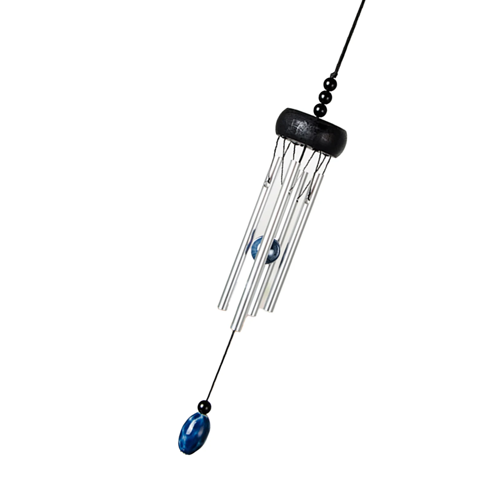 Four-Tube Outdoor Wind Chime Constructed from Aluminum and Wood with Diamond Configuration for Consistent Chime Pattern