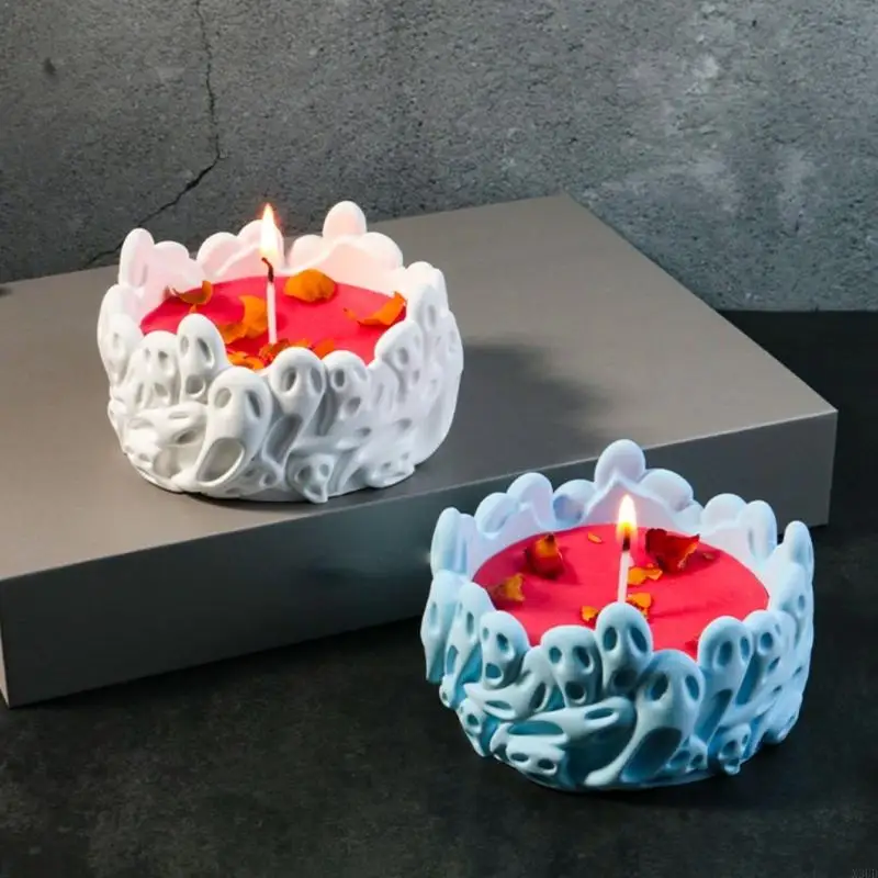 قوالب قاعدة شمعة شكل جمجمة لصياغة شمعدانات X3UD