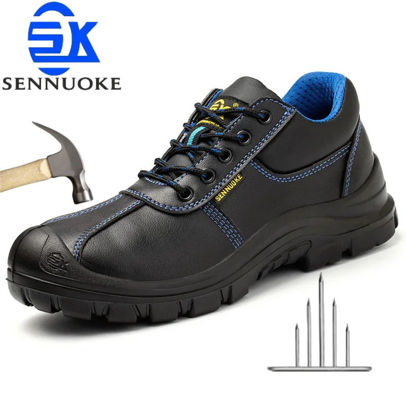 Sapatos masculinos leves de segurança industrial, sapatos de trabalho de segurança, proteção de segurança, impermeável, desgaste, frete grátis