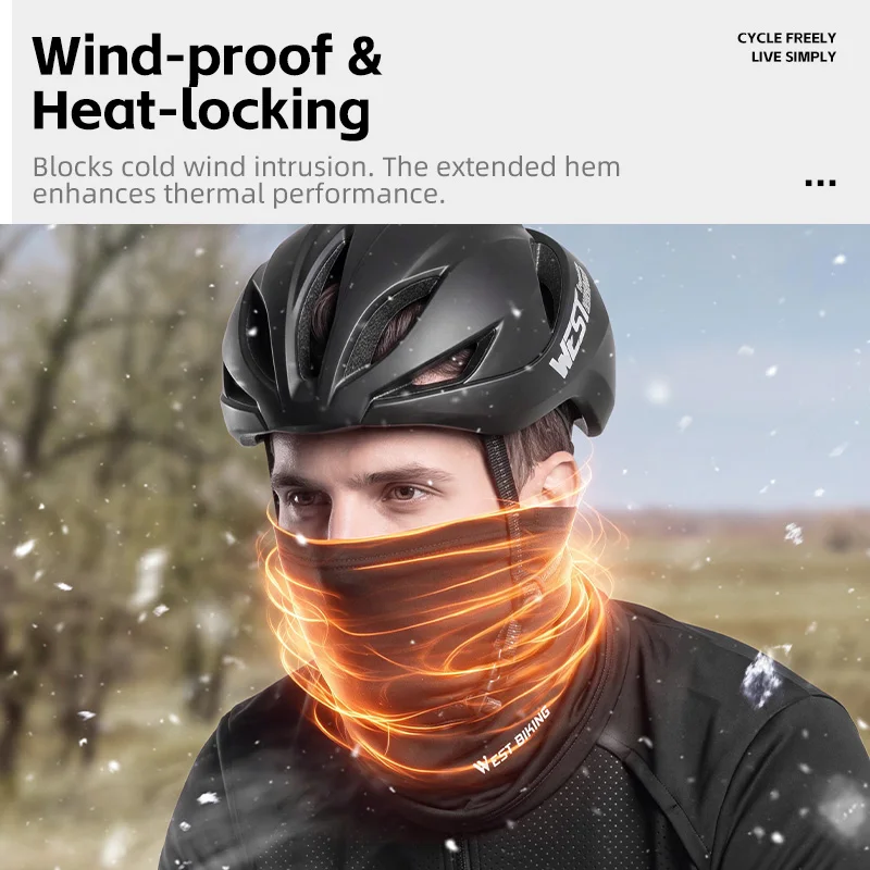 WEST BIKING Winter Fleece Cycling Scarf Outdoor Windproof Running Bike Face Cover Men Women Bicycle Bandana Sports Headwear image 4