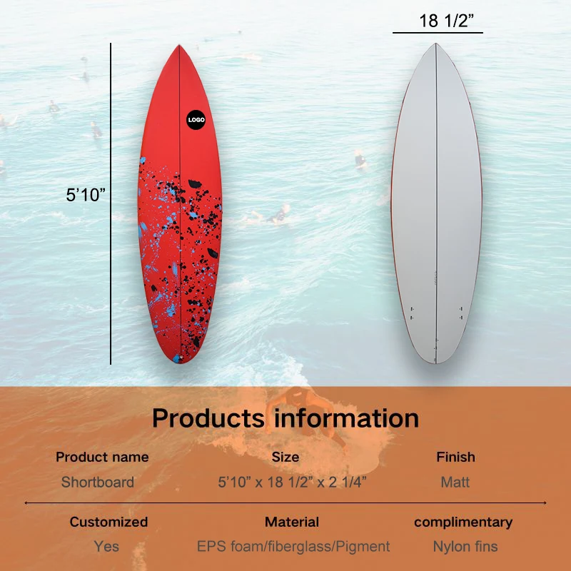 5'10 Quality EPS Board with Design for Fun and Versatile Surfing