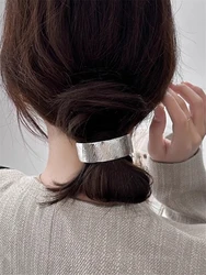 Kshmir Korean style metal brushed hairpin female high-end2024 new headdress simple grab clip hairpin spring clip ponytail buckle