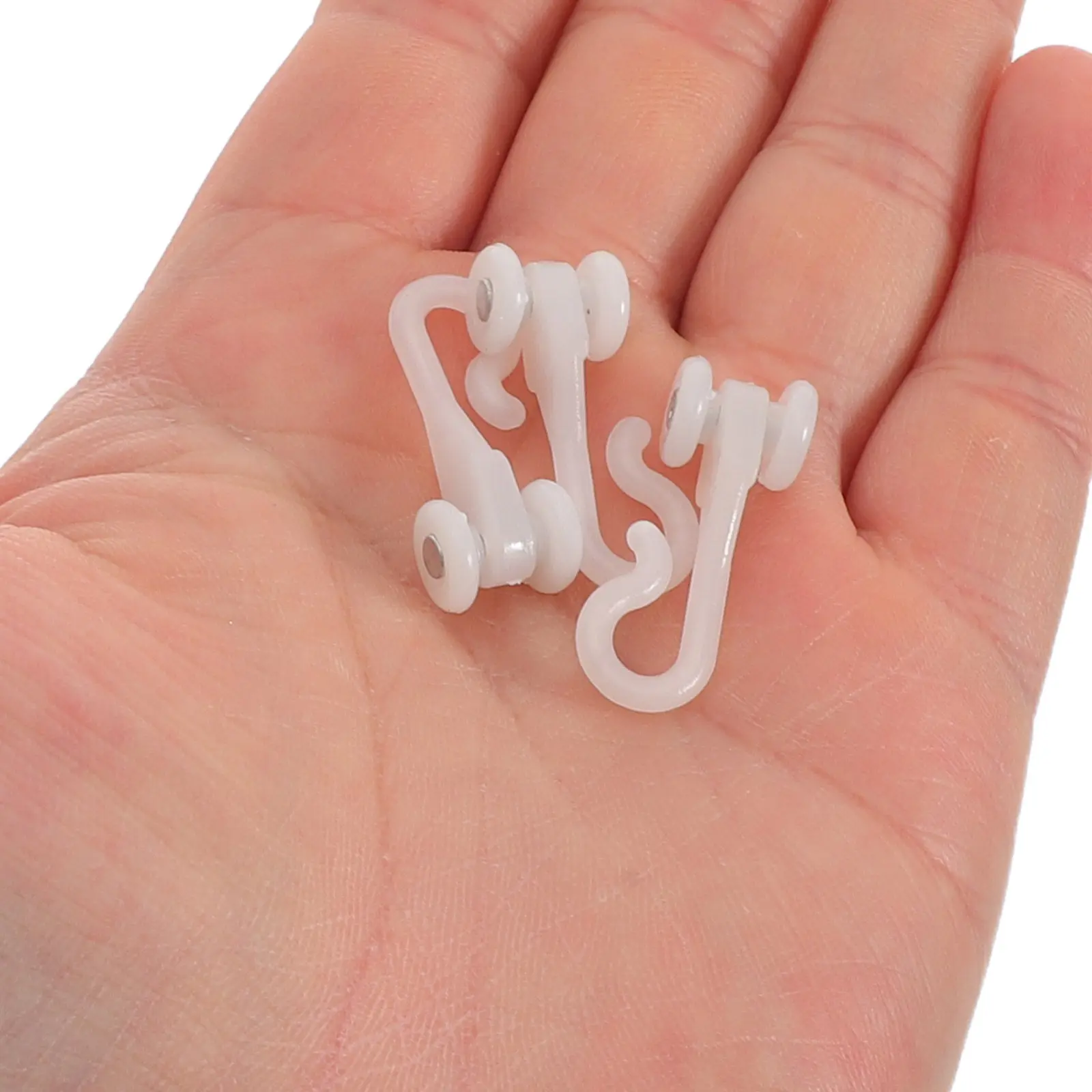 10Pcs Mosquito Net Ceiling Hanging Hooks Bed Canopy Track Glider Hooks U-Shaped Curtain System Silent Sliding Pulley