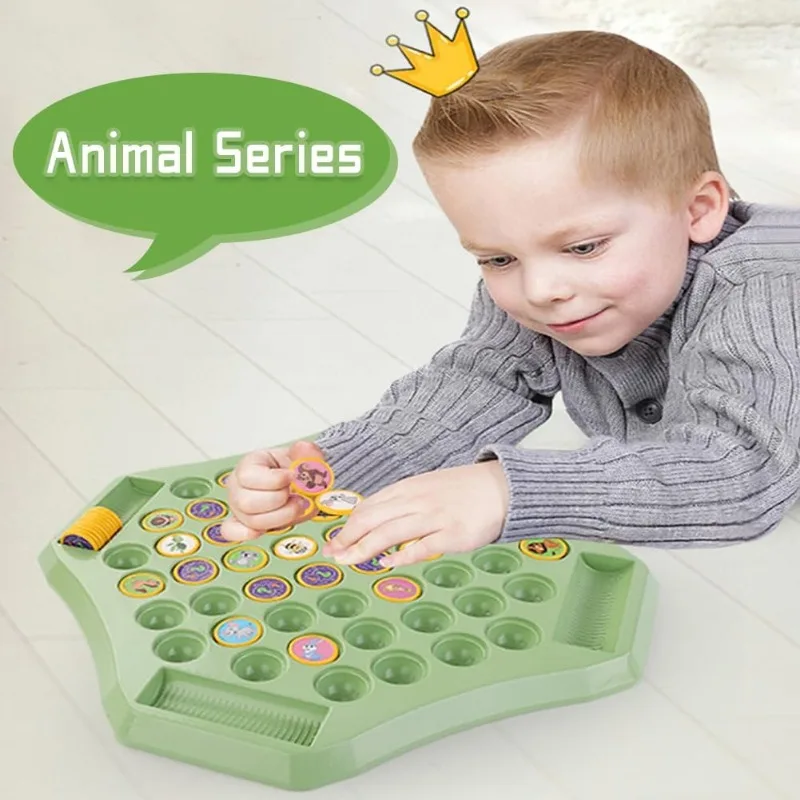 لعبة لـ 2-4 أشخاص لعبة شطرنج للأطفال ألعاب فكرية ممتعة مراقبة وتركيز تدريب شطرنج على شكل حيوانات #4