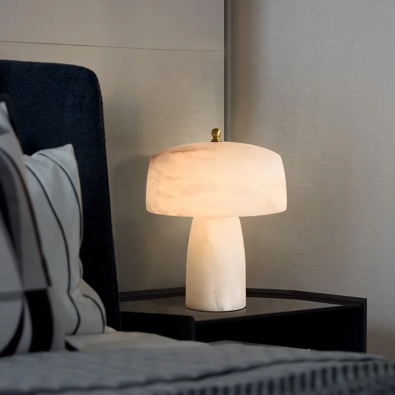 Modern luxury alabaster lamp hotel villa living room marble lamp bedroom bedside minimum design decorative desk lamp