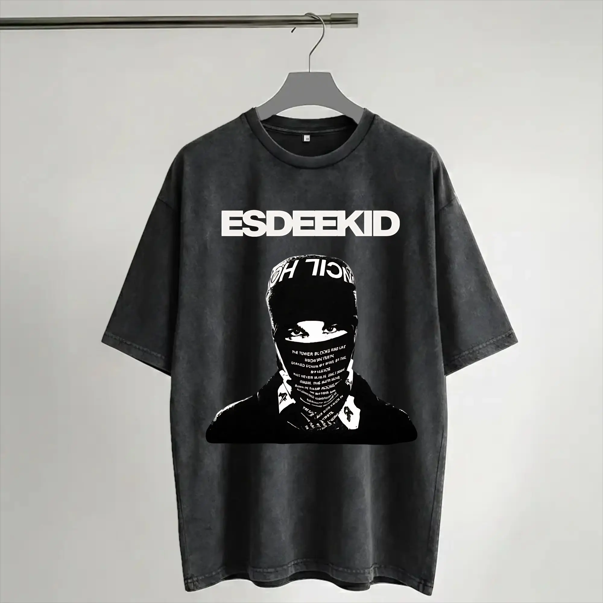 Graphic Printed EsDeeKid Rebel Rapper  Washed T Shirt Accessories Harajuku T-Shirts  for Men Women Tee Shirt