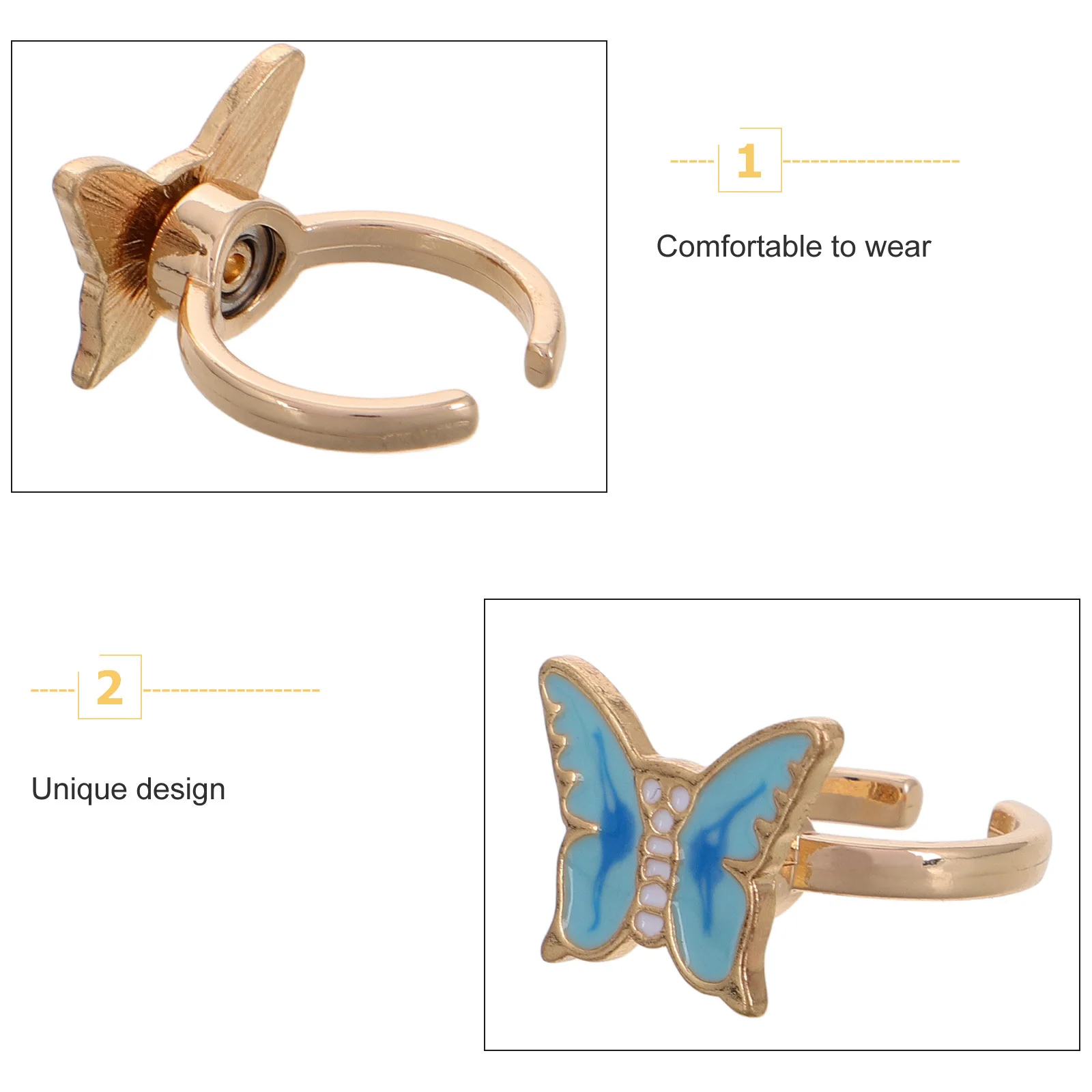 Anello rotante regolabile per alleviare lo stress e l'ennui, finitura liscia, gioielli per alleviare l'ansia, leggeri, comodi e indossabili