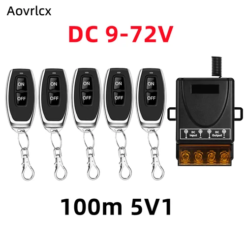 Imagen 2 del producto Aovrlcx DC12V 24V 48V 72V RF433Mhz interruptor inalámbrico Control remoto On-off 30A bomba de agua relé receptor lámparas interruptor de luz de pared
