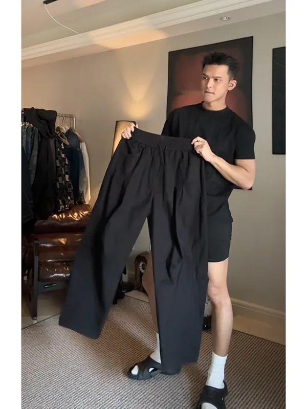 

Straight Leg Workwear Pants Men's Casual High Waist Cotton Trousers Youthful Energy Sle Pure Color Design Versatile Student...