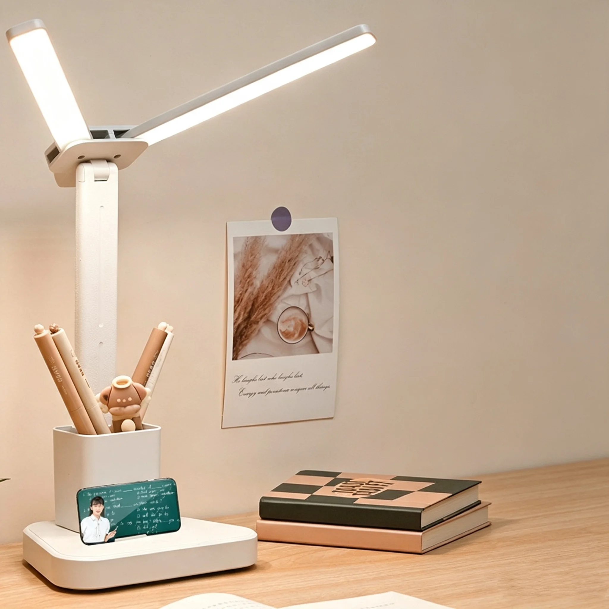 New LED desk lamp multi-functional pen holder small desk lamp reading and studying eye protection student desk lamp