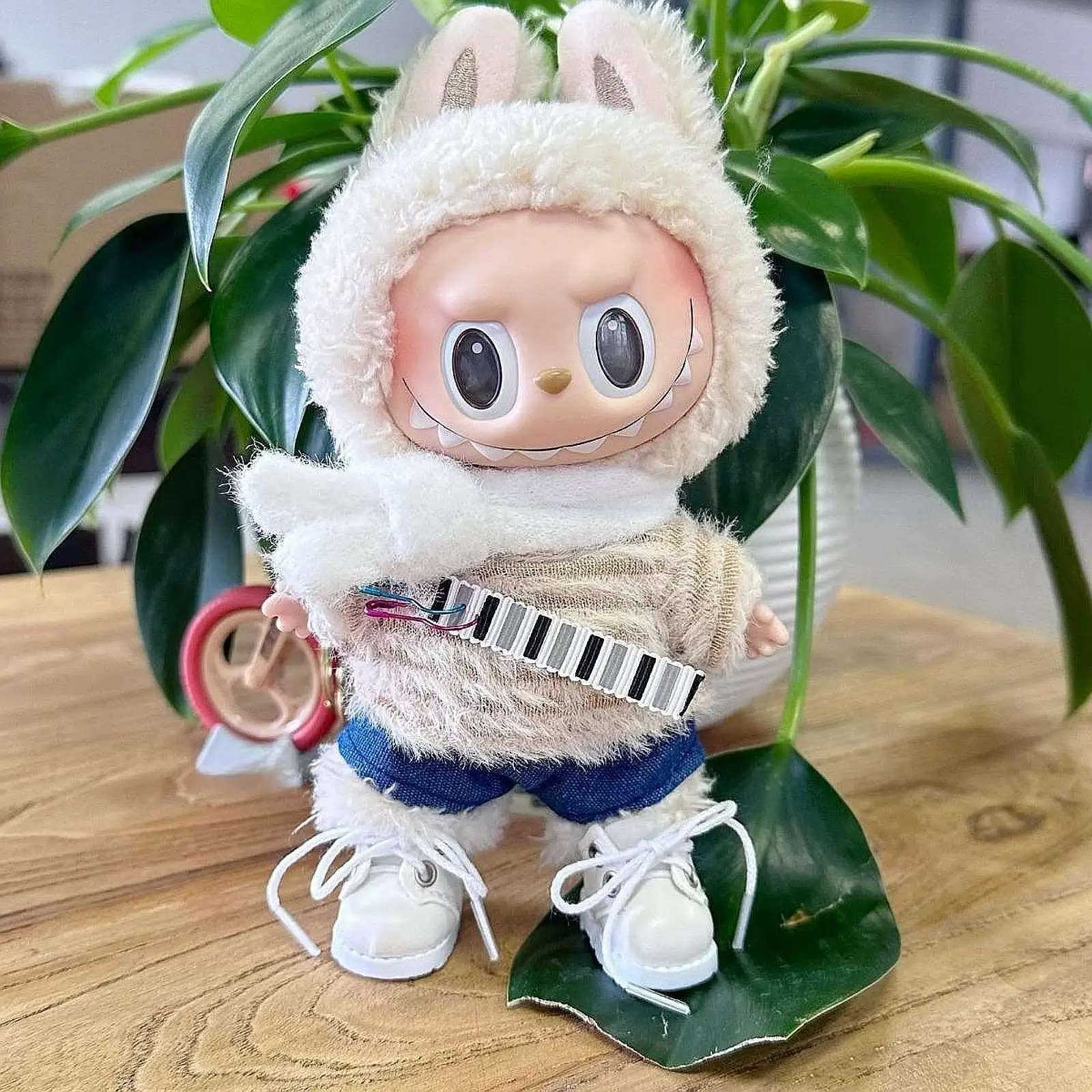 

Stuffed Doll Clothes Photo Props Stylish Costumes Make Your Own Doll Fashion Doll Top and Scarf Shoes Suit for 17cm 15cm Doll