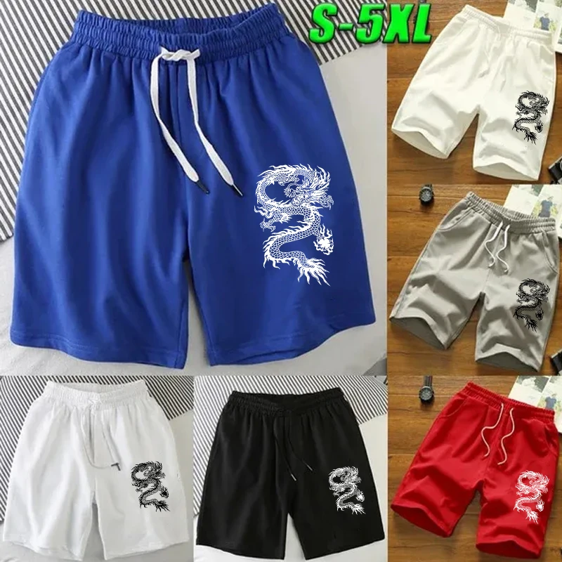 Men Beach Drawstring Shorts Quick Dry Fitness Training Workout Sport Short Pants Printting Summer Gym Jogging Mesh Casual Shorts