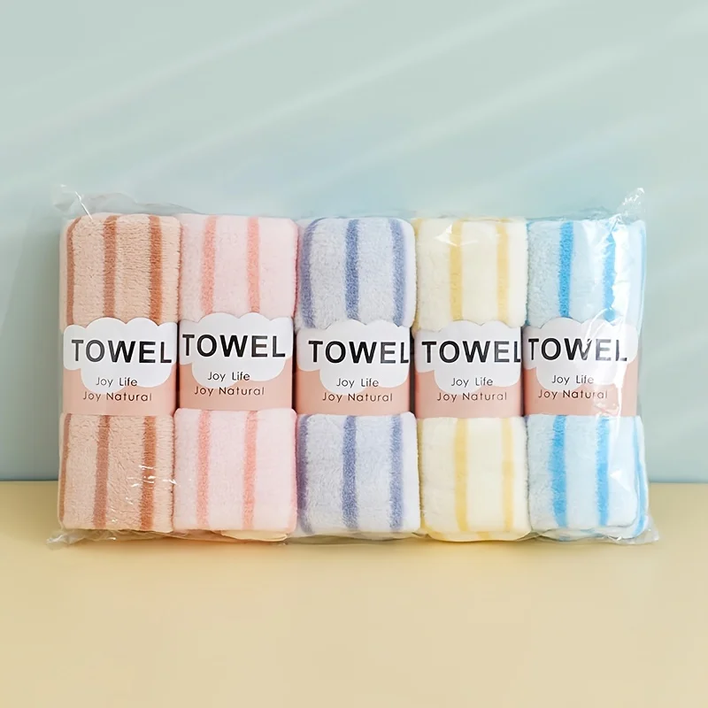 5pcs Coral Fleece Towels Set Super Absorbent Bath Towels Soft Bathroom Hand Towel Quick Drying Washcloth for Body Spa Yoga Sport