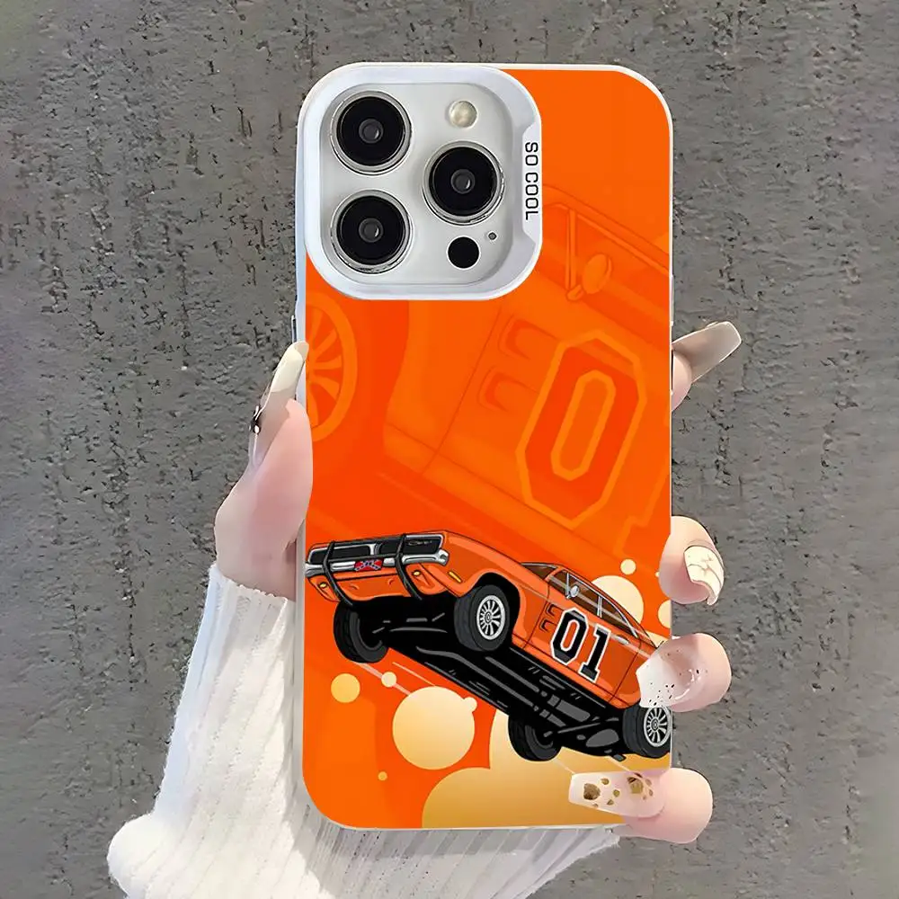 เคส General Lee 01 Dukes Of Hazzard สำหรับ iPhone 17,16,15,14,13,12,11,Pro,XS,Max,Plus,Mini,SE สีขาวด้านกันกระแทก