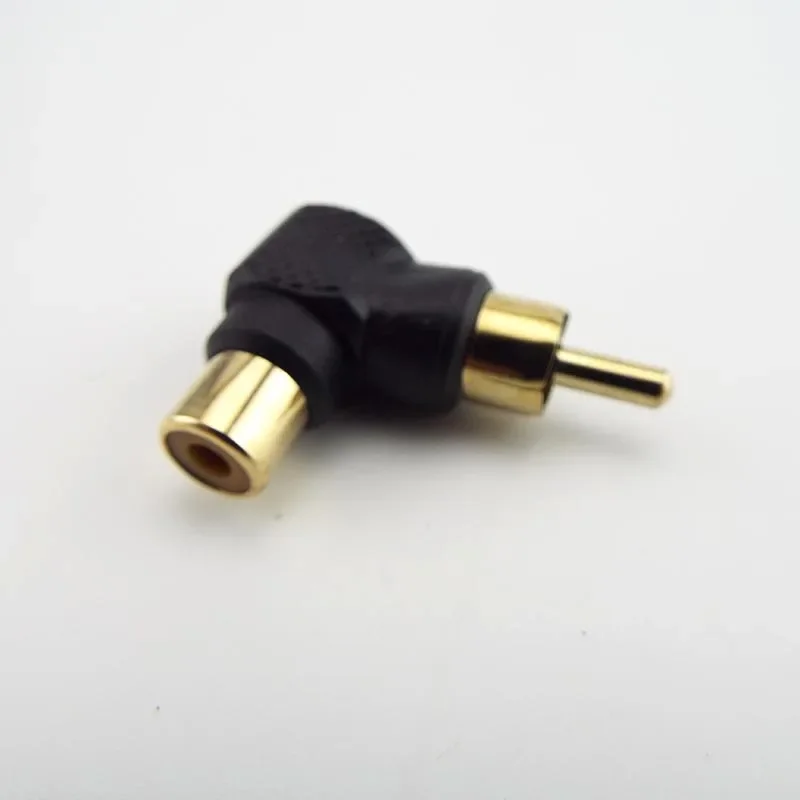 90 Degree gold plated RCA Male To Female Right Angle Connector Plug Adapters M/F 90 Degree Audio Adapter