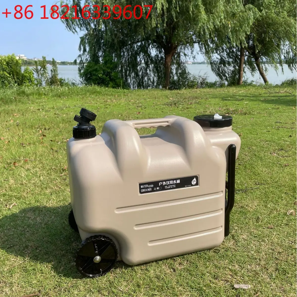 YAO outdoor camping portable tie rod bucket with wheels faucet large capacity kettle car