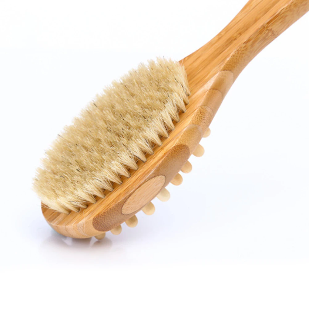 

1pc Double-Sided Massage Brush Long Handle Bath Body Care Tool Exfoliating Skin Cleansing Shower Spa Back Scrub Brush