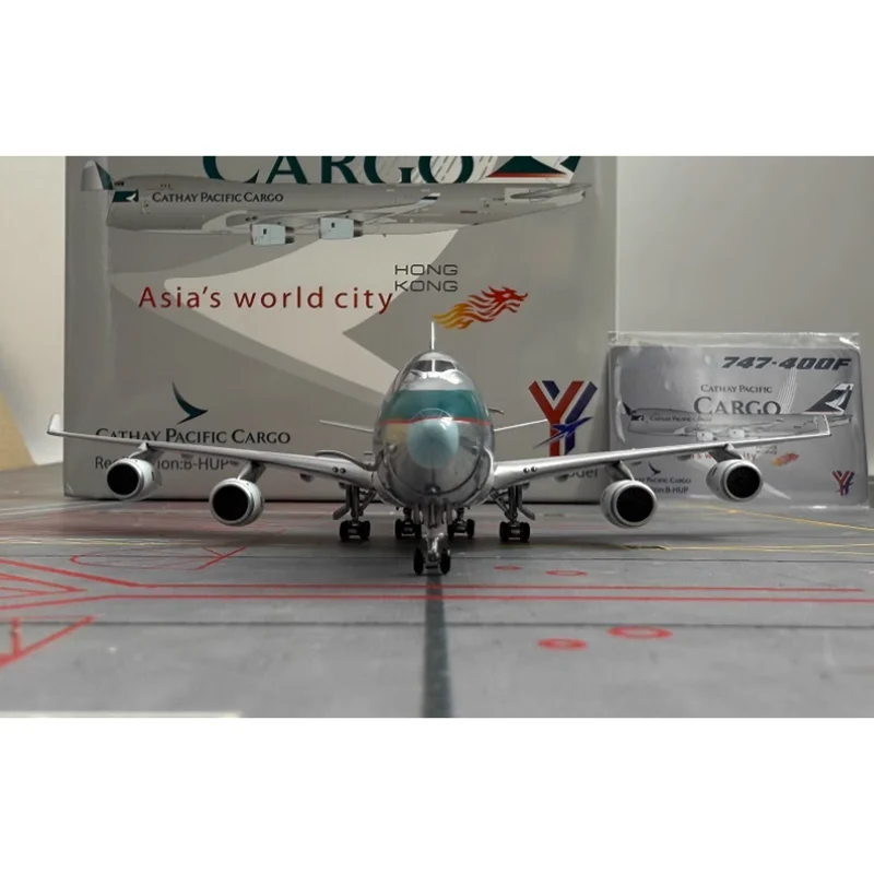YY أجنحة دييكاست 1/400 مقياس B747-400F المعادن شحن نموذج الطائرات جمع الديكور العرض