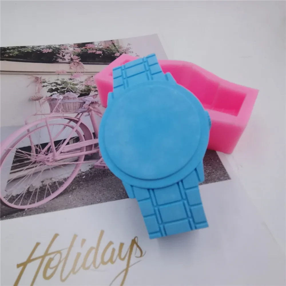 3D Watch Silicone Mold for Father Day Soap Molds Gift DIY Soap Wax Melt Molds Decorating Chocolate Cake Resin Craft Mould