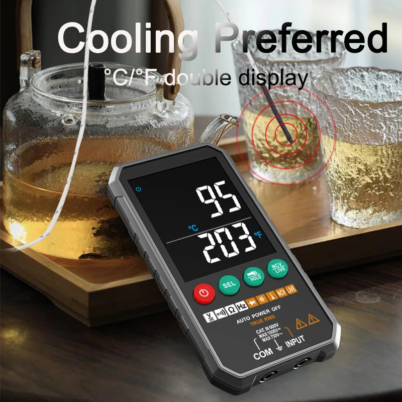 Digital Multimeter Professional Smart AC DC Voltmeter Auto Range True RMS Temp Capacitance ohm Hz NCV Multimetro Digital tester