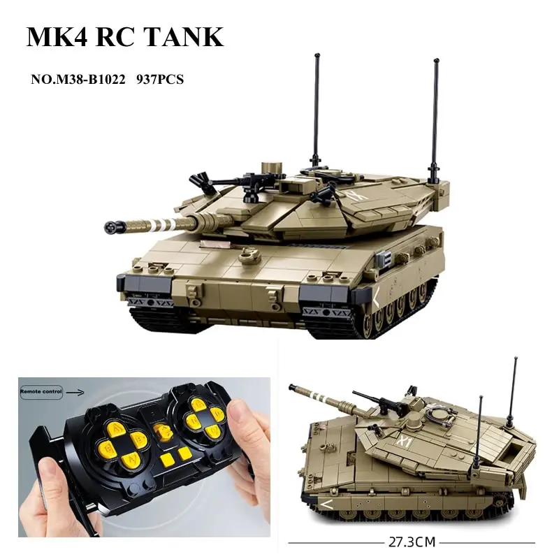 WW2 Military Remote Control MK4 RC Tank Building Blocks Model Soldier Weapon Bricks Kids Toys 937PCS