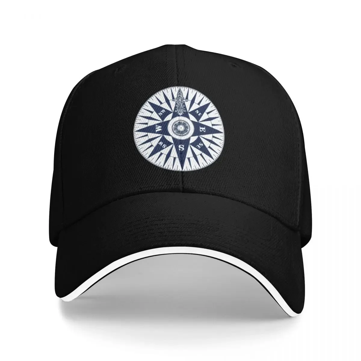 Brújula náutica vintage adornada en gorra de béisbol azul marino sombrero personalizado sol marca de lujo ropa de golf hombres mujeres