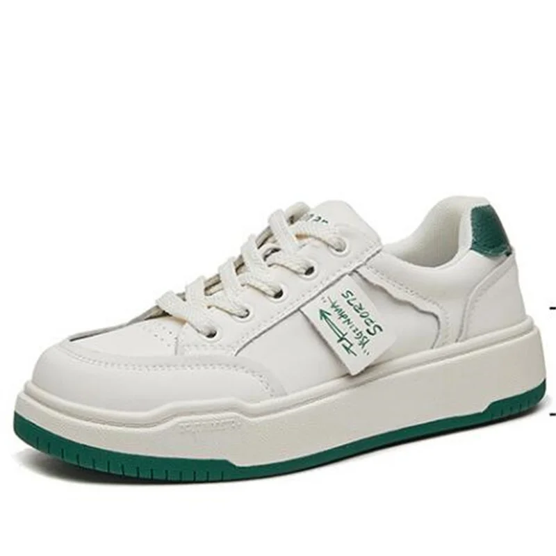 Zxryxgs Veterschoenen Echt Leer Spellkleur Witte Schoenen Populaire Sneakers Platte Schoenen 2023 Herfst Dames Sneakers Casual Schoenen Tij