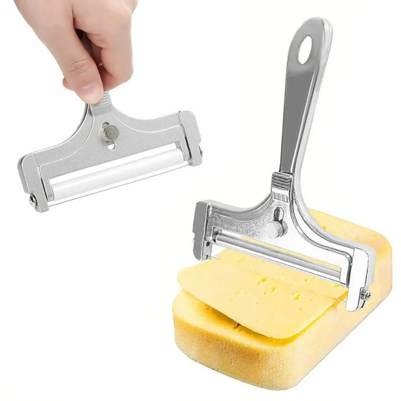 ANYOHOE Cheese Slicer with 1 Extra Stainless Steel Wire Adjustable Thickness Cheese Butter Cutter for Soft and Semi-Hard Cheeses