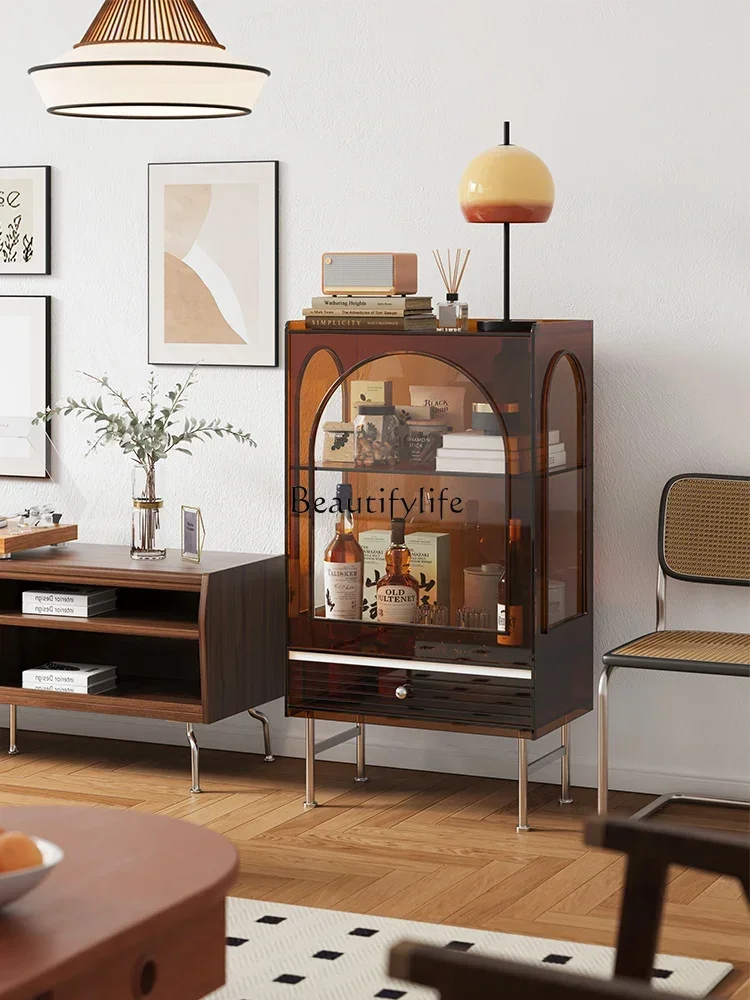 

FG26French retro acrylic living room locker small apartment entrance medieval storage cabinetL