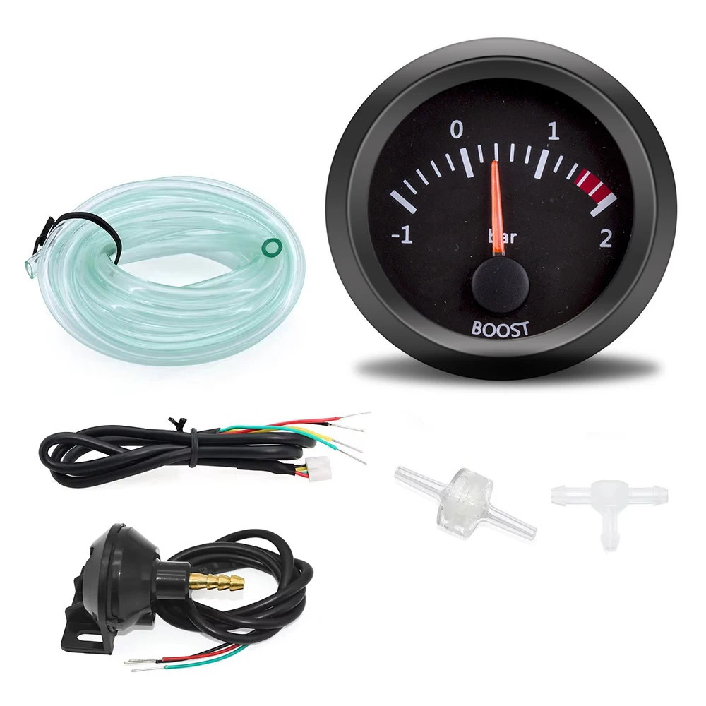 12V 52mm Auto Gauge Water Temp Olie Temp Voltmeter Olie Druk BAR/PSI Vacuüm Boost Gauge lucht Brandstof Verhouding EGT Gauge Met Sensor - afbeelding 1