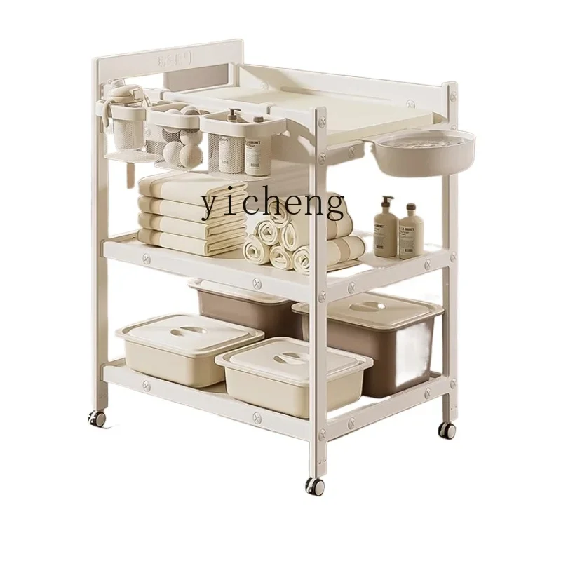 

XL Diaper-Changing Table Baby Care Desk Multi-Functional Full Plastic Baby Crib Removable