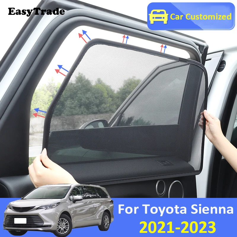 

For Toyota Sienna 2021 2022 2023 Magnetic Car Sunshade Side Window Mesh Curtains Sunscreen Heat Insulation Sun Visor Cover