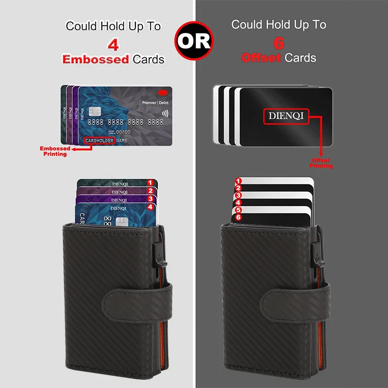 Hot selling side push automatic pop-up card bag RFID aluminum alloy anti-theft brush credit card box men's wallet