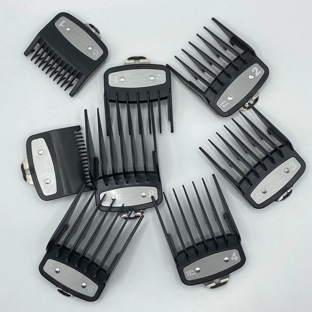 Electric Hair Clipper Guide Comb, Corte Limit Combs, Standard Guards, Anexar Peças, Acessórios, 8Pcs Set