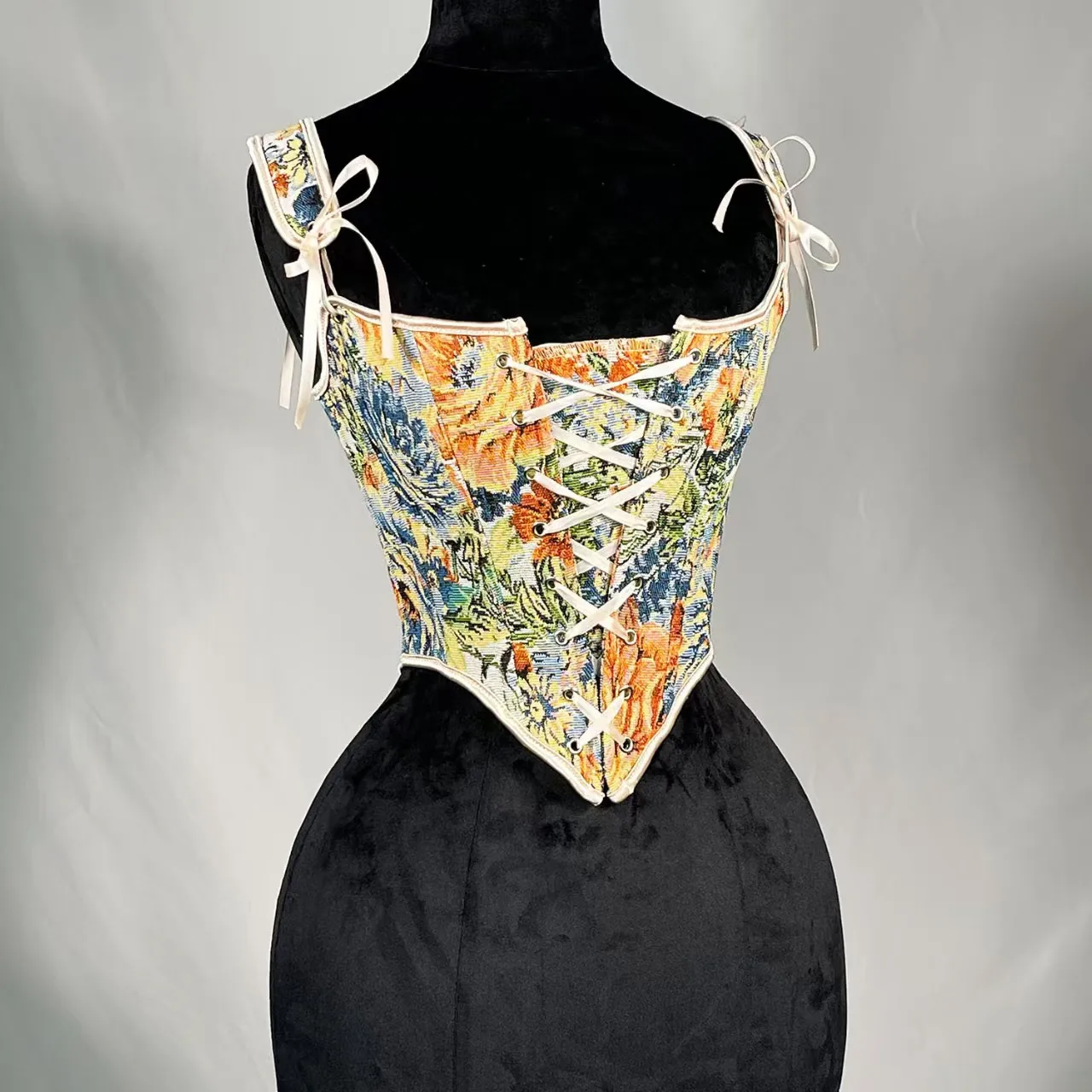 French Peony Orange Double Strap Detachable Adjustable Fishbone Bra, Party Picnic Party Wear