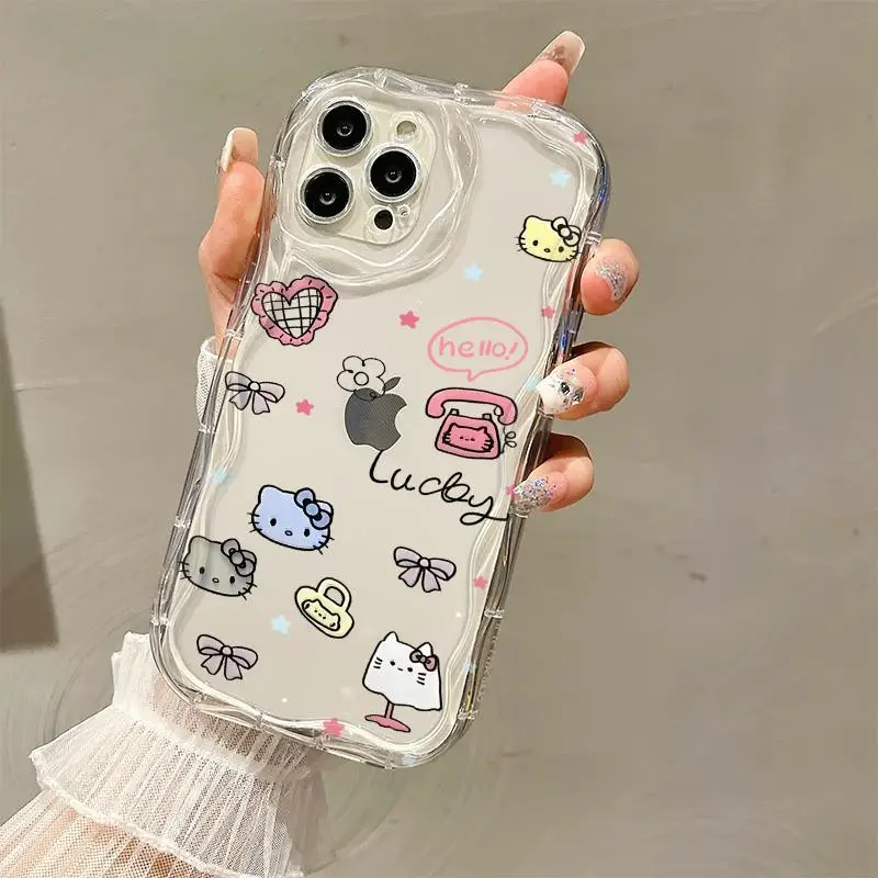 Hello Kitty Air Cushion Phone Case For Iphone 15 14 13 12 11 Pro Max 7 8 Plus X XR XS Max Mini Girl Shockproof Phone Cover Y2k