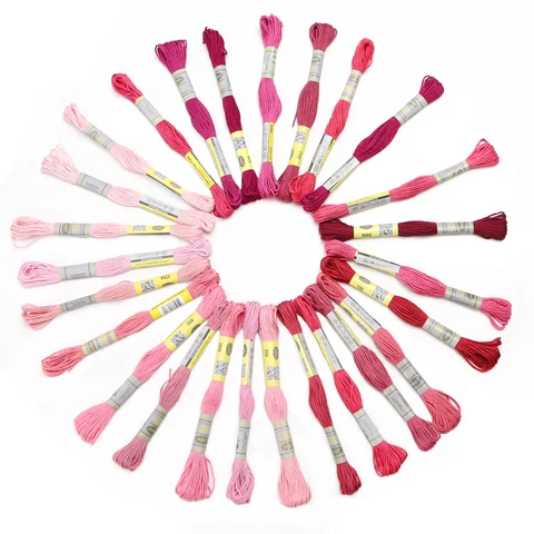3 번째 DMC 차트 컬럼 12 skeins, 머서라이즈드 이집트 면 자수 치실, 크로스 스티치 스레드, 8 미터, 26 가지 색상 사용 가능