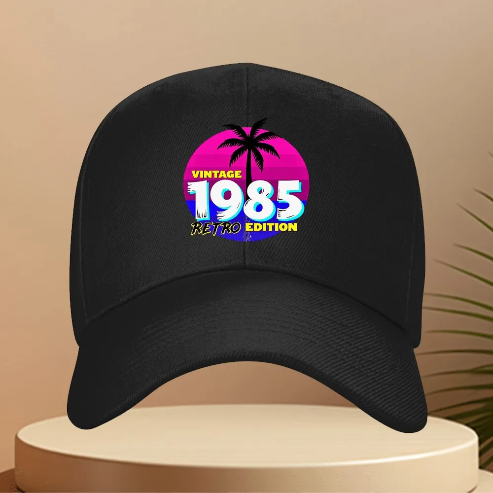 1985 Retro Edition Palm Tree Baseball Cap Vintage Summer Adjustable Sun Hat