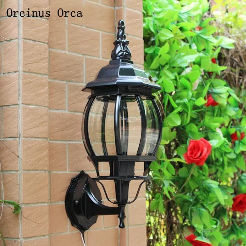 

European simple waterproof and rust proof outdoor wall lamp garden balcony modern led glass wall lamp