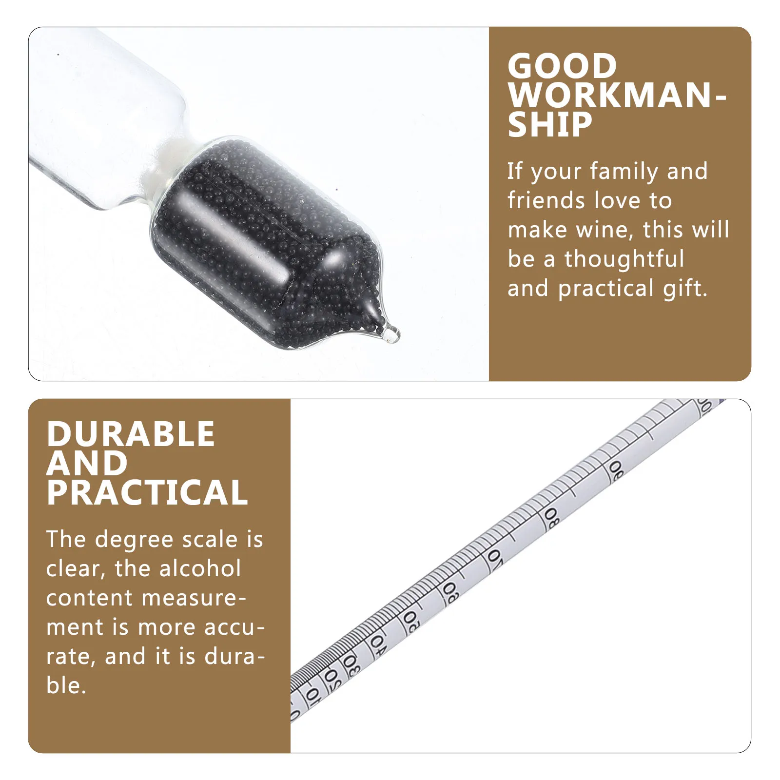 

2Pcs Glass Alcohol Hydrometer for Wine Liquor Testing Accurate Professional Alcoholtester Alcoholmeter