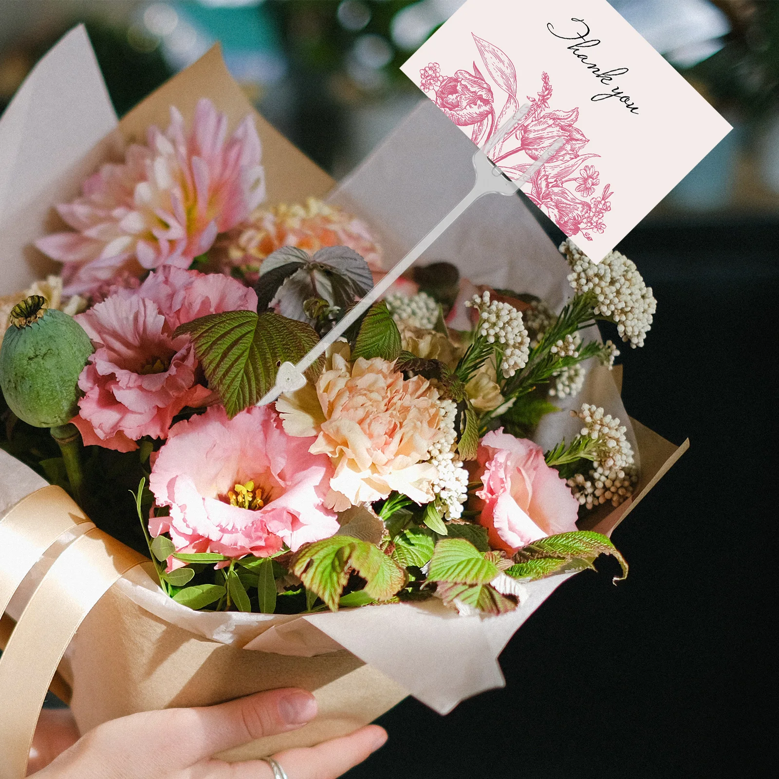 

Flower Transparent Pp Card Holder For Bouquet Wedding Party Decor Bouquet Pick Floral Floral Holder Supplies