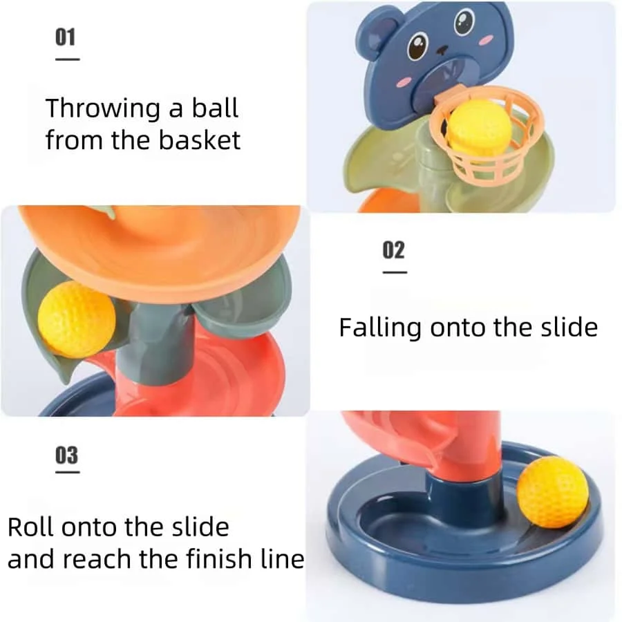 1 Piece of Baby Educational Toys Basketball Shooting Game Rolling Ball Slide Tower Track Toy Kidsren's Birthday/Christmas/Holiday Gift [Random Color]