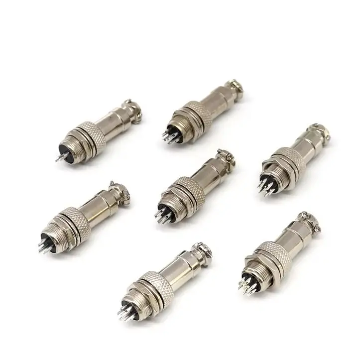 【2Set】GX12 GX16 Aviation Connector Fixed Terminal Block Mobile Docking Type Electric Wire Cable Connector 2 3 4 5 6 7 8-10PIN