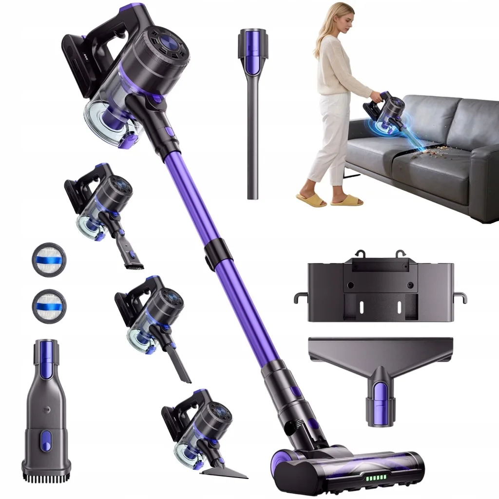 Aspiradora de mano inalámbrica, 550 W, 48000 PA, con gran potencia de succión, ideal para limpiar el hogar, la cama y las alfombras.