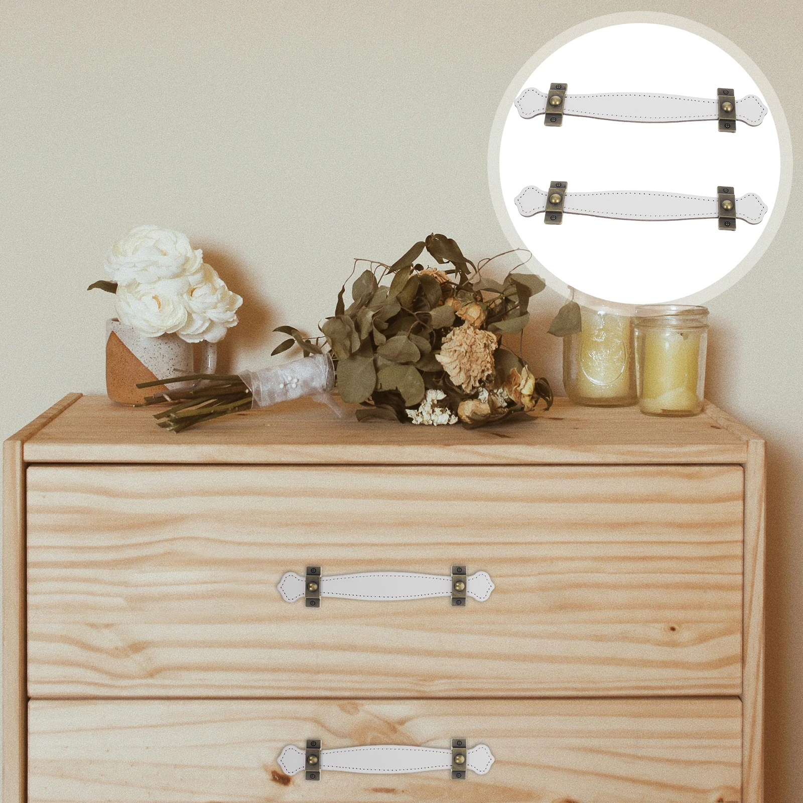 

2Pcs Durable Fake Handles Vintage Cabinet Drawer Pulls Furniture Luggage Accessories Kitchen Door Handles