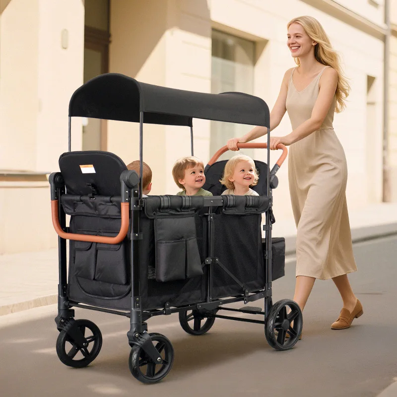 

Детская коляска для двойни из алюминиевого сплава, складная, для кемпинга на открытом воздухе, для второго ребенка, с положениями сидя и лежа, грузоподъемность 20 кг