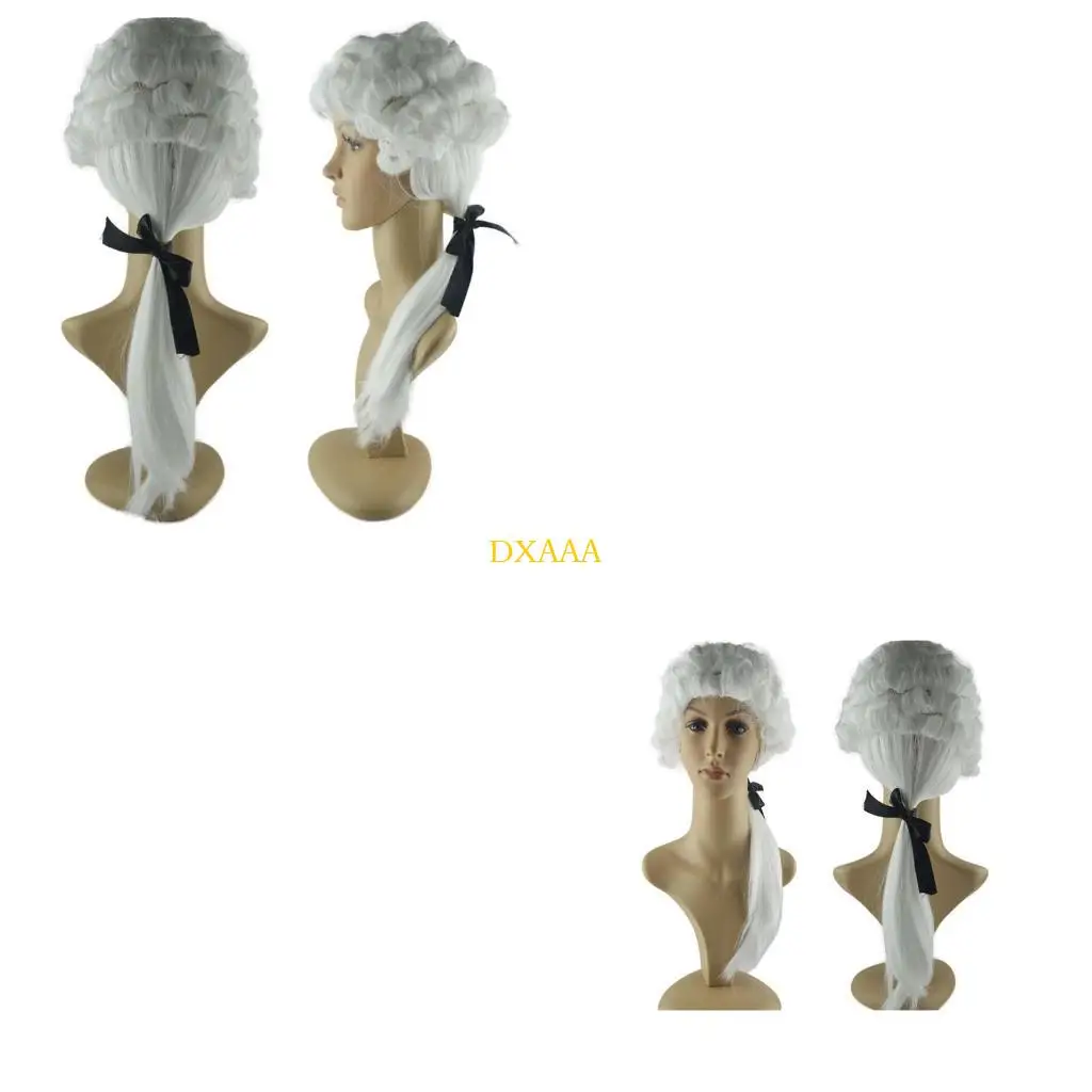 

DXAA Judge Costume Accessory Judge Lawyer 1700s Colonial White Powdered Halloween Judge Cosplay Party