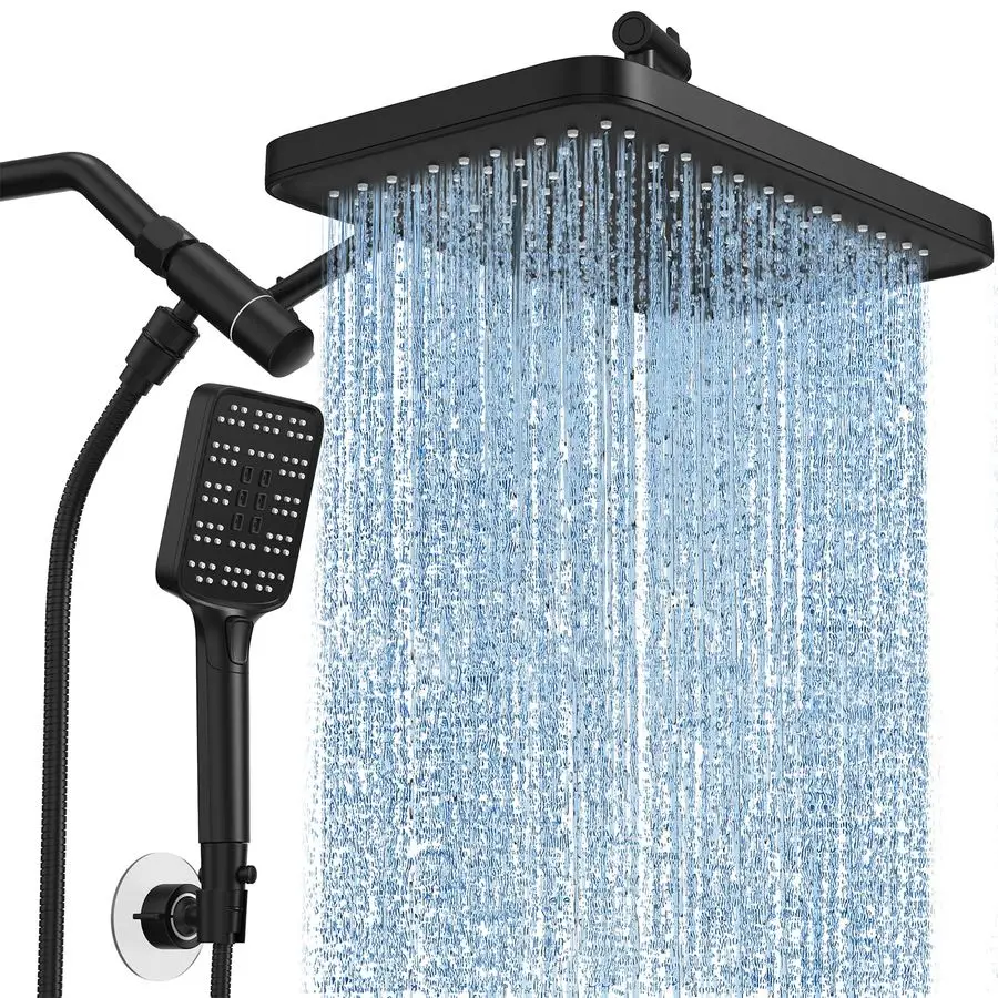 

Shower Head with Handheld Spray Combo Set, Adjustable 12 Rainfall Dual Shower Head, DoubleampTandem Shower Head, Waterfall Showe