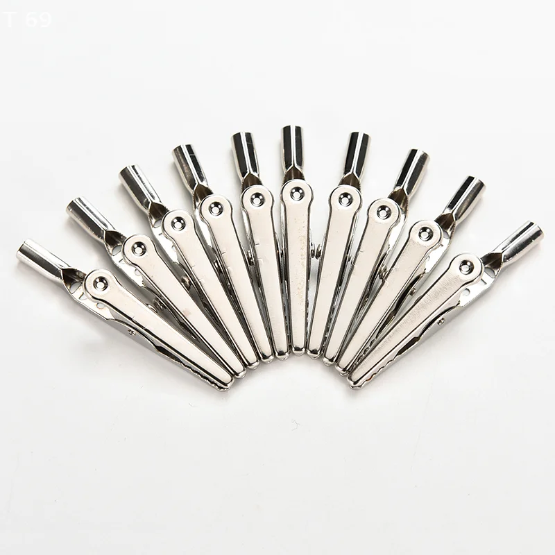 10 Pcs Mini Alligator Test Clips 28 35 45mm Black Red Soft Plastic Coated Testing Probe Crocodile Type Clip